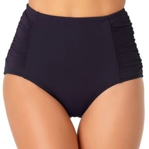 👙Anne Cole Plus Shirred High Waist Tummy Control Swim Bottom, Navy, Sz 18W, EUC